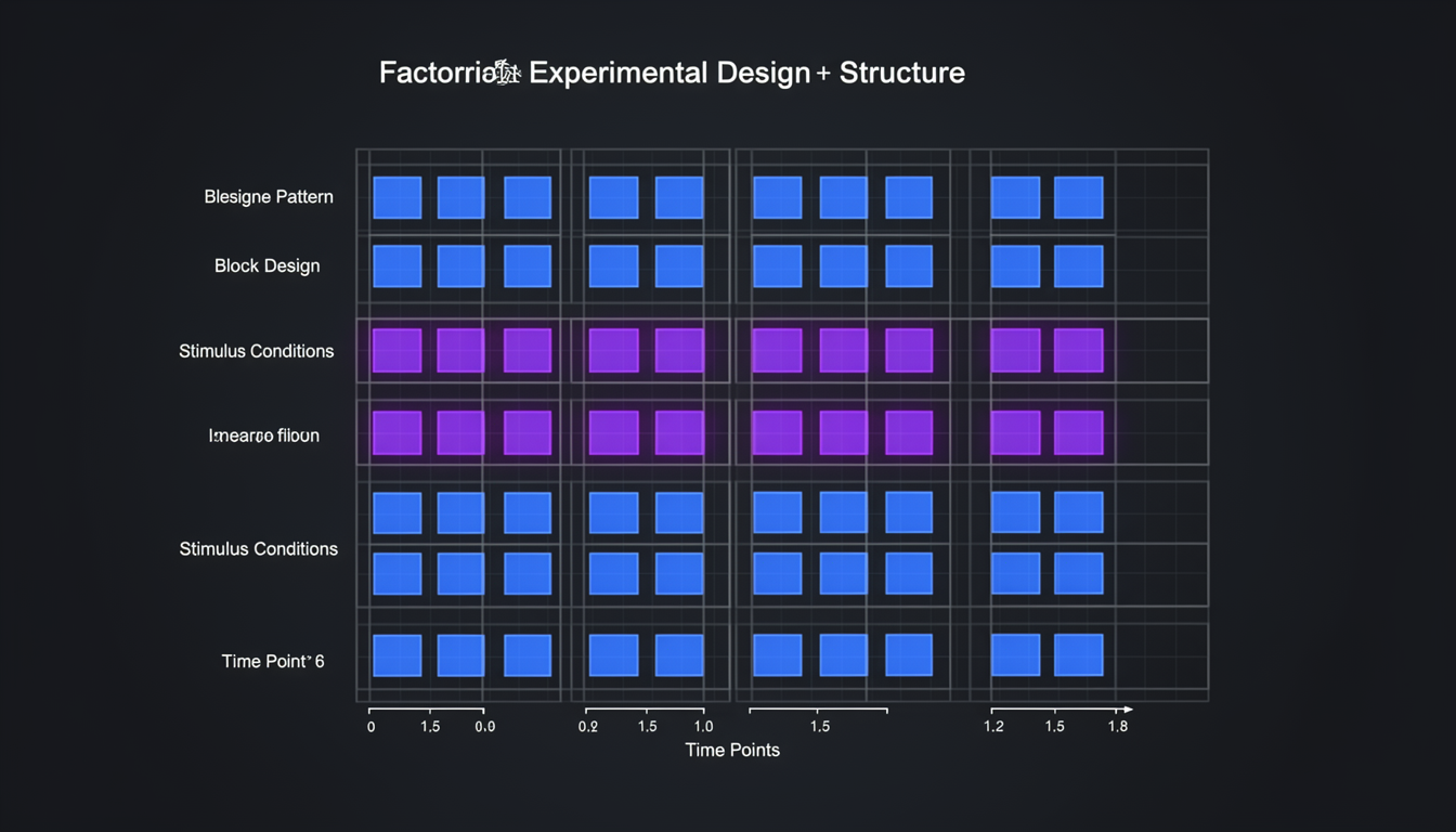 The design matrix encodes experimental conditions and timing, forming the foundation of statistical analysis.